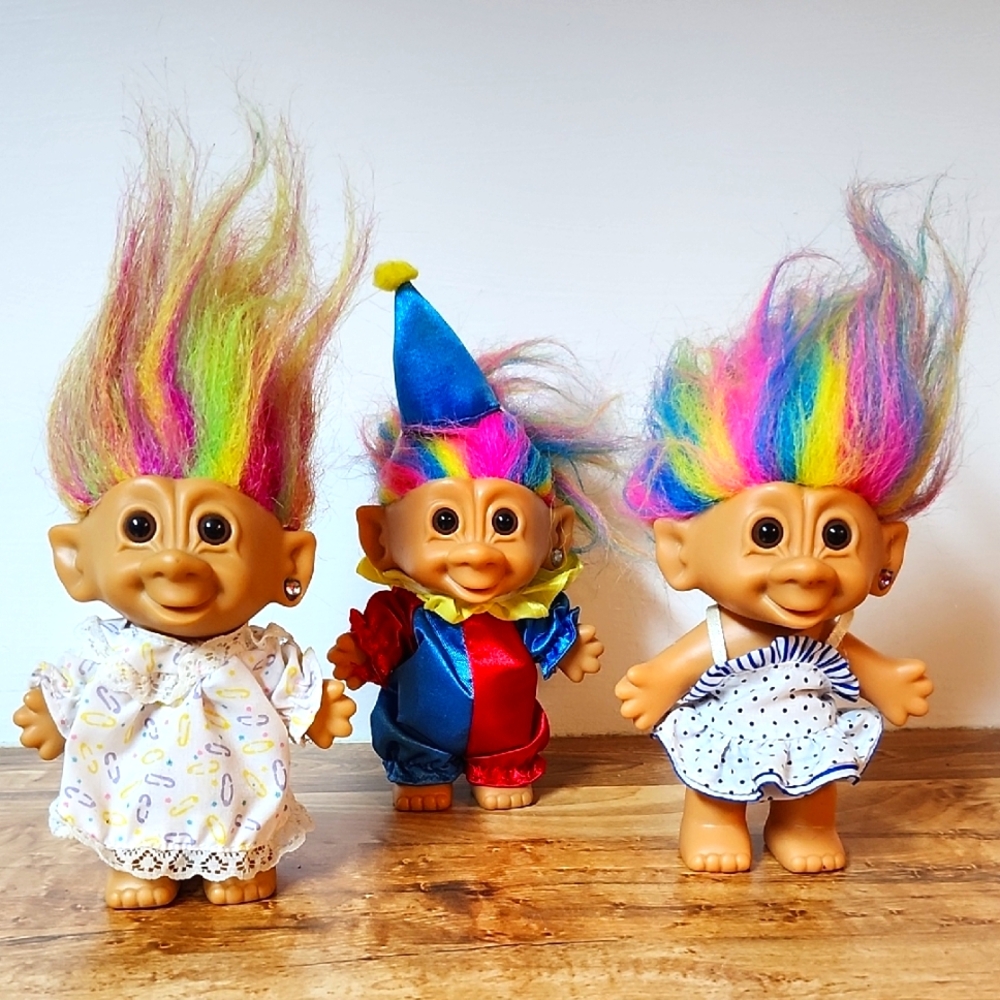 Vintage Bright Of America Rainbow Troll Dolls Jewel Earring (3)